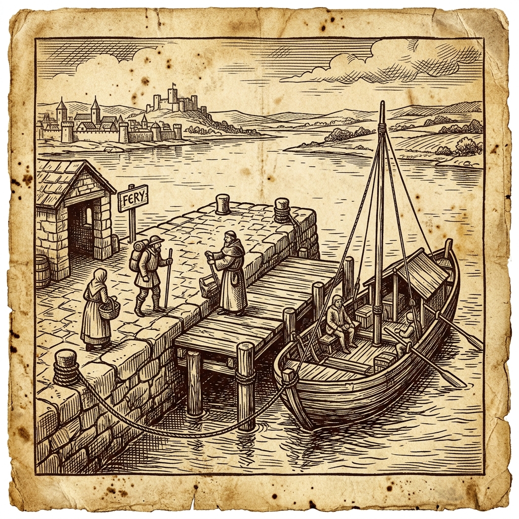 フォルカの桟橋と渡し船